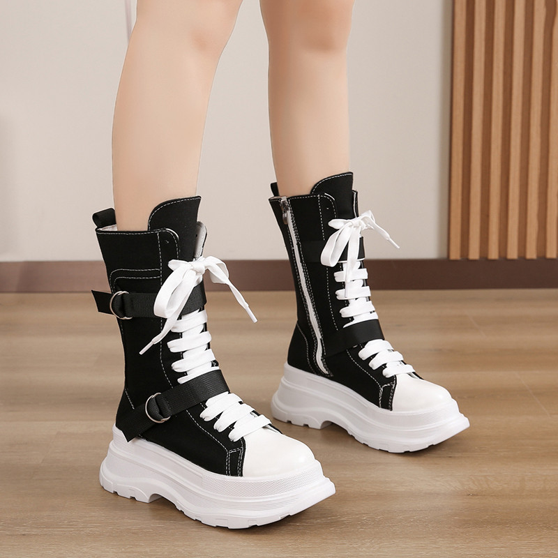 英伦风高筒马丁靴女2022春季新款