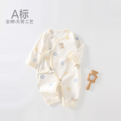 婴儿衣服春秋a类纯棉新生儿连体衣新款初生宝宝秋季蝴蝶衣爬服