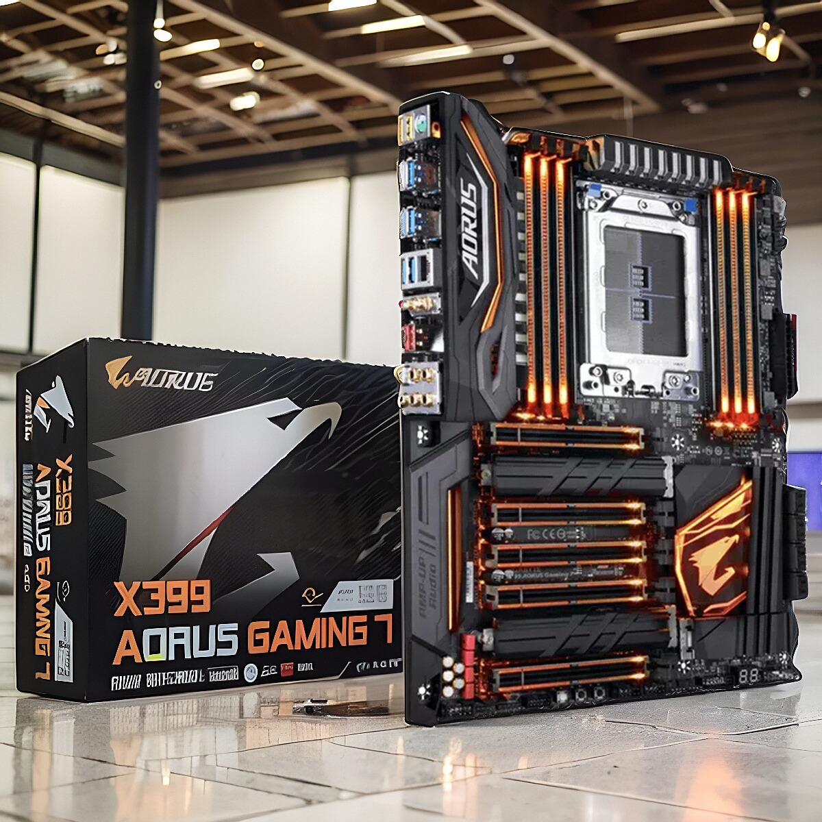 Gigabyte/技嘉 X399 AORUS Gaming 7 DDR4 Socket TR4台式机 库存