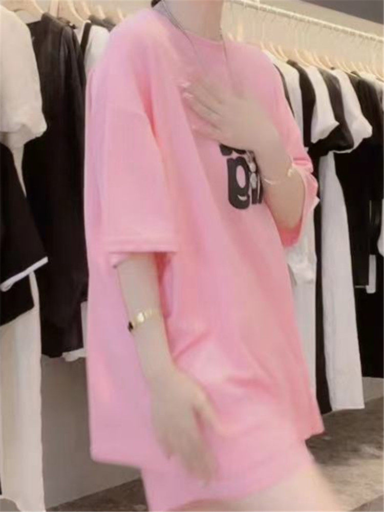 SUMMER NEW AGE-REDUCING LETTER PRINT CASUAL SPORTS TOP T-SHIRT WOMENS SHORT SLEEVE SUMMER FASHION FRIED STREET FOREIGN