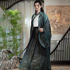 Китайцы одежда наборы 出租原创汉服麒麟魏晋宋制汉服男长衫中国风仙气男交领水墨租赁借