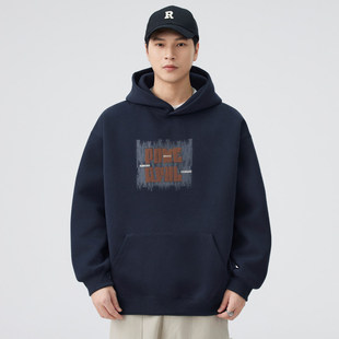 日系字母印花连帽套头卫衣情侣宽松百搭休闲外套男 秋季 brand