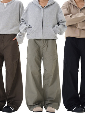 DL brand美式复古cleanfit伞兵褶皱工装裤男女潮牌宽松休闲长裤