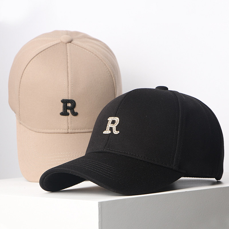秋冬字母R刺绣帽子男女韩版潮时尚鸭舌帽棒球帽冬2025新款显脸小