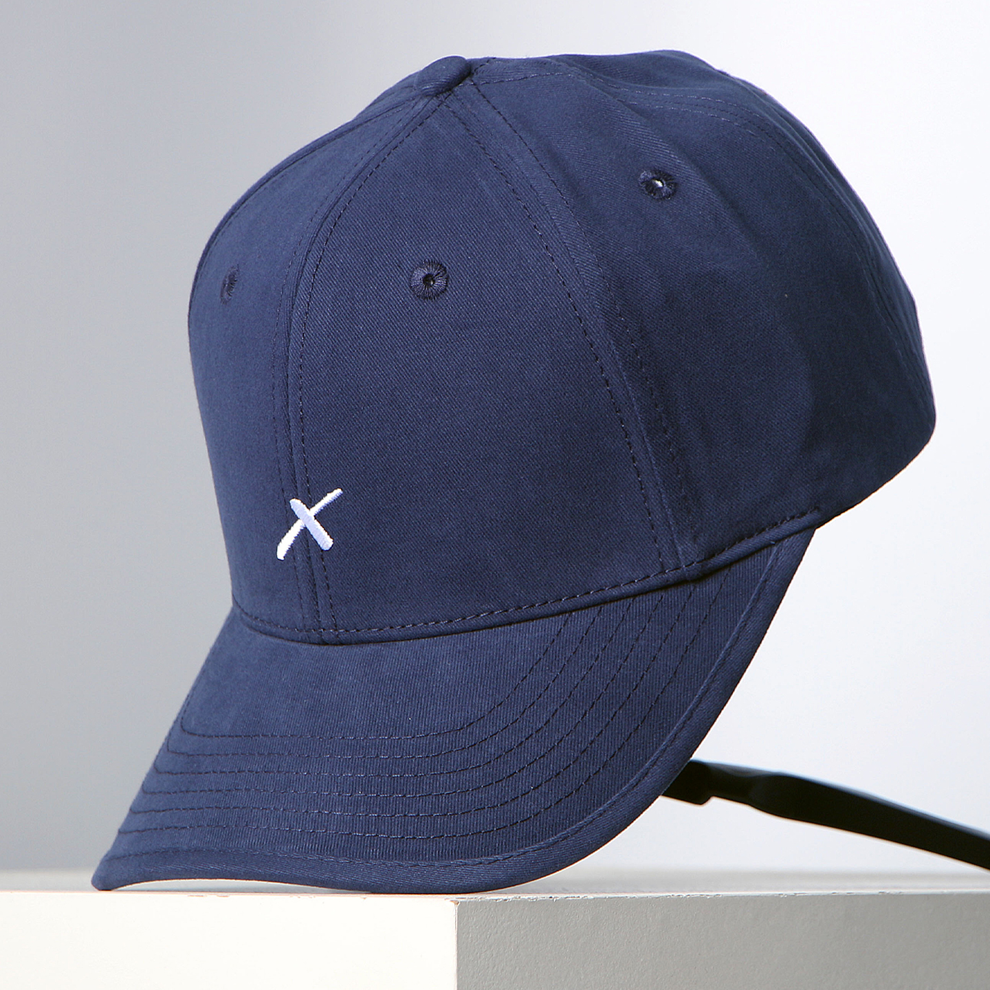 21cm加宽檐硬顶棉北极熊刺绣棒球帽帽子男女硬顶有型鸭舌帽加大码