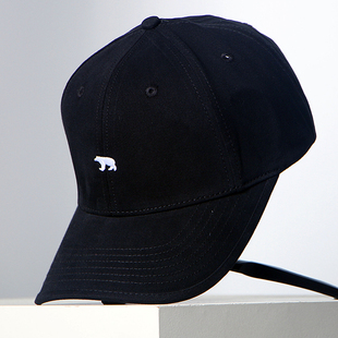 21cm加宽檐硬顶棉北极熊刺绣棒球帽帽子男女硬顶有型鸭舌帽加大码