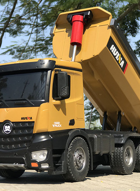 合金遥控工程车挖掘机玩具充电翻斗自卸车运输卡车挖土机儿童男孩