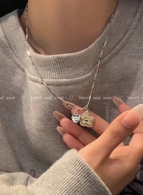 童趣项链女夏可爱花朵爱心吊坠锁骨链T恤卫衣搭配颈链2023年新款