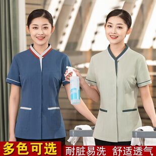 保洁工作服短袖女夏季酒店客房服务员医院物业清洁工阿姨服装大码