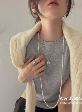 正品!韩国代购设计师S_S.IL小雏菊花朵四叶草925银ssil项链clover