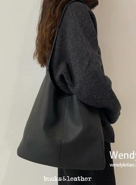 韩国代购小众bucks leather大容量水桶单肩腋下包托特包