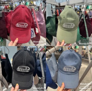 部分现货～韩国代购小众emis新款字母刺绣镂空棒球帽宋茜同款帽子