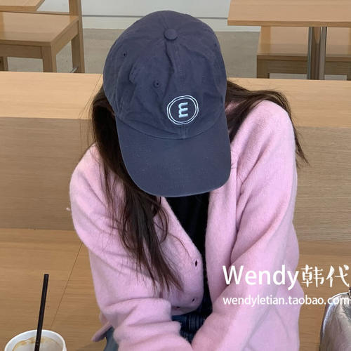 直邮~韩国代购小众minitmute复古做旧字母棒球帽  李圣经同款帽子