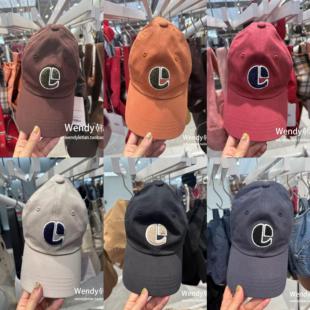 大E字母复古毛绒圆标棒球帽 新款 帽子 小众emis 韩国代购