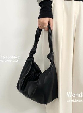 韩国代购小众bucks leather 新款蝴蝶结 打结单肩手提腋下托特包