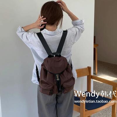 韩国代购小众设计师 archivepke 大容量尼龙双肩包书包背包