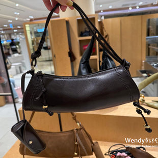 韩国代购 牛皮单肩腋下手提包笔筒圆筒包 小众archivepke新款