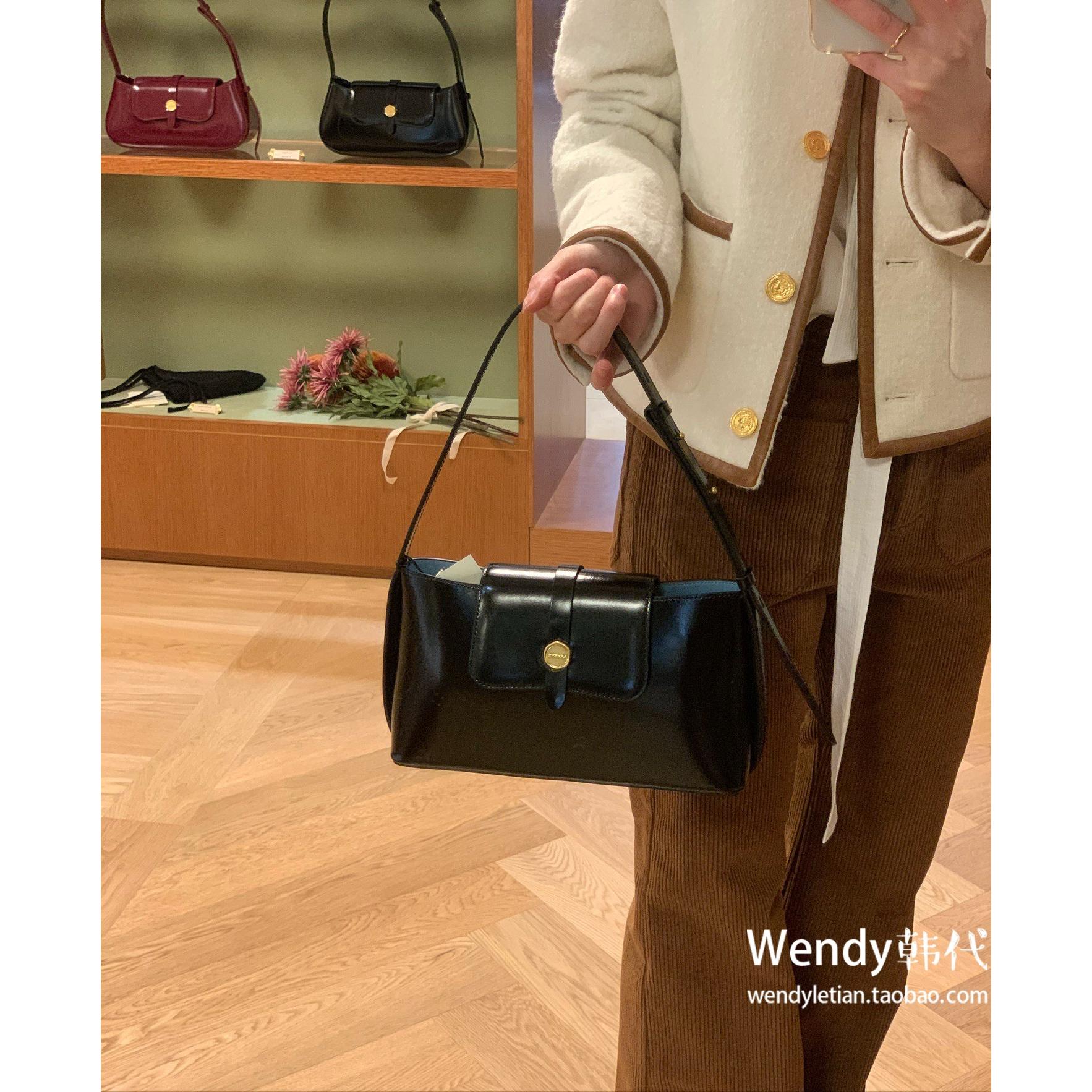 韩国代购小众设计师 lememe 牛皮单肩腋下女包