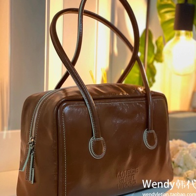 特价～韩国代购margesherwood 新款方形波士顿托特包单肩手提包