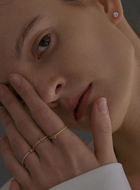 韩国代购设计师S_S.IL 925银带钻细戒指ssil