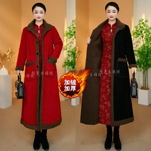 衣雅优选 加绒加厚长款 8240 新款 雪尼尔保暖高端大衣外套 2641
