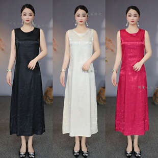 3048 8232 夏季 新款 圆领背心连衣裙 气质显瘦提花无袖 衣雅优选