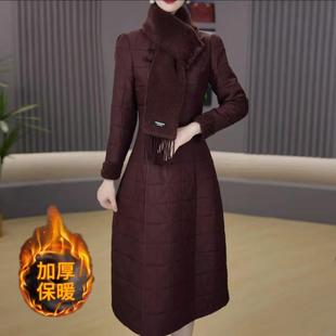 衣雅优选 加厚气质改良旗袍连衣裙 8081 新款 围巾两件套 1232