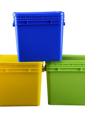 25升长方形塑料水桶全新料pp食品级特厚带盖钓鱼桶可坐塑料桶公斤