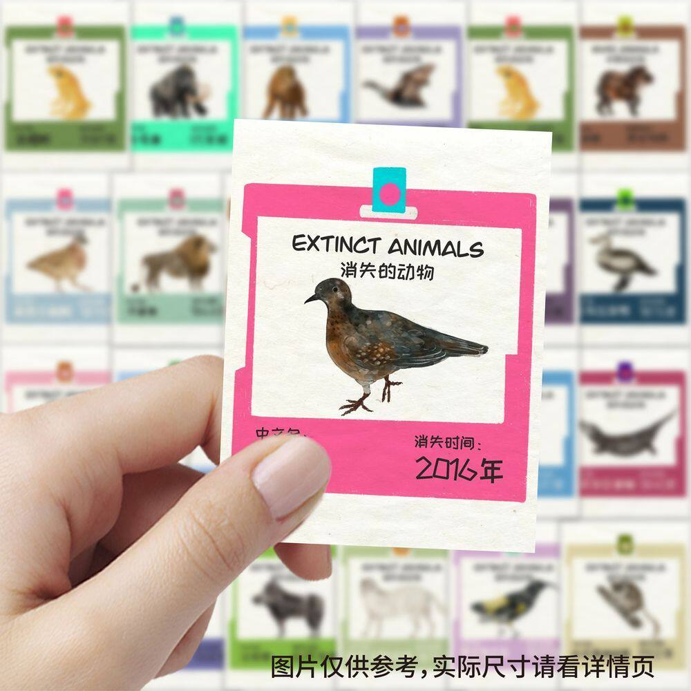 63张地球上消失的动物创意小知识贴画diy装饰笔记本手机保护壳桌