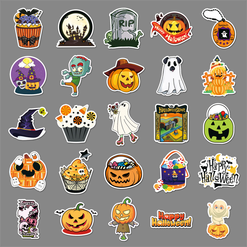 100张万圣节贴纸Halloween防水装