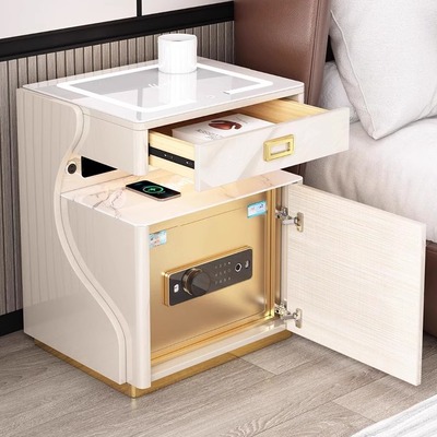 床头柜保险柜指纹锁密码锁一体式隐藏保险箱虎中古美式烤漆实木