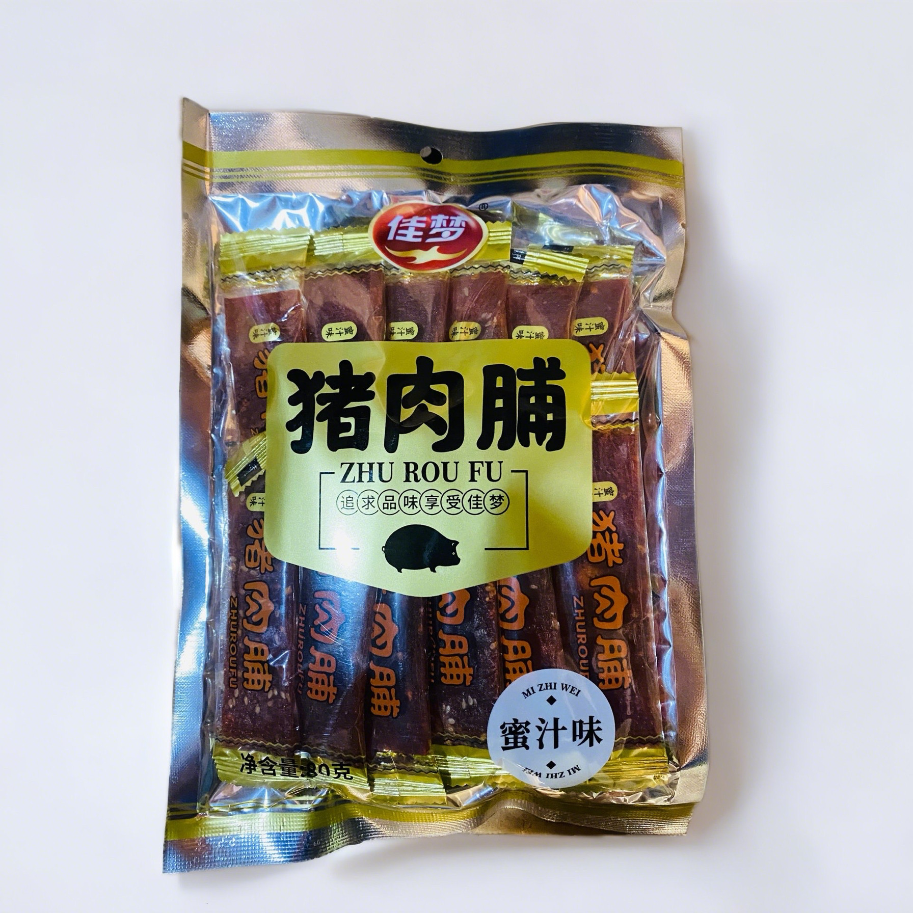 佳梦猪肉脯蜜汁味炭烧味80g*2袋独立包装休闲零食小吃猪肉干特产