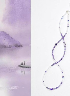 高级感方糖轻奢项链山水涧小米珠