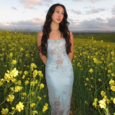 度假风高级感印花吊带连衣裙