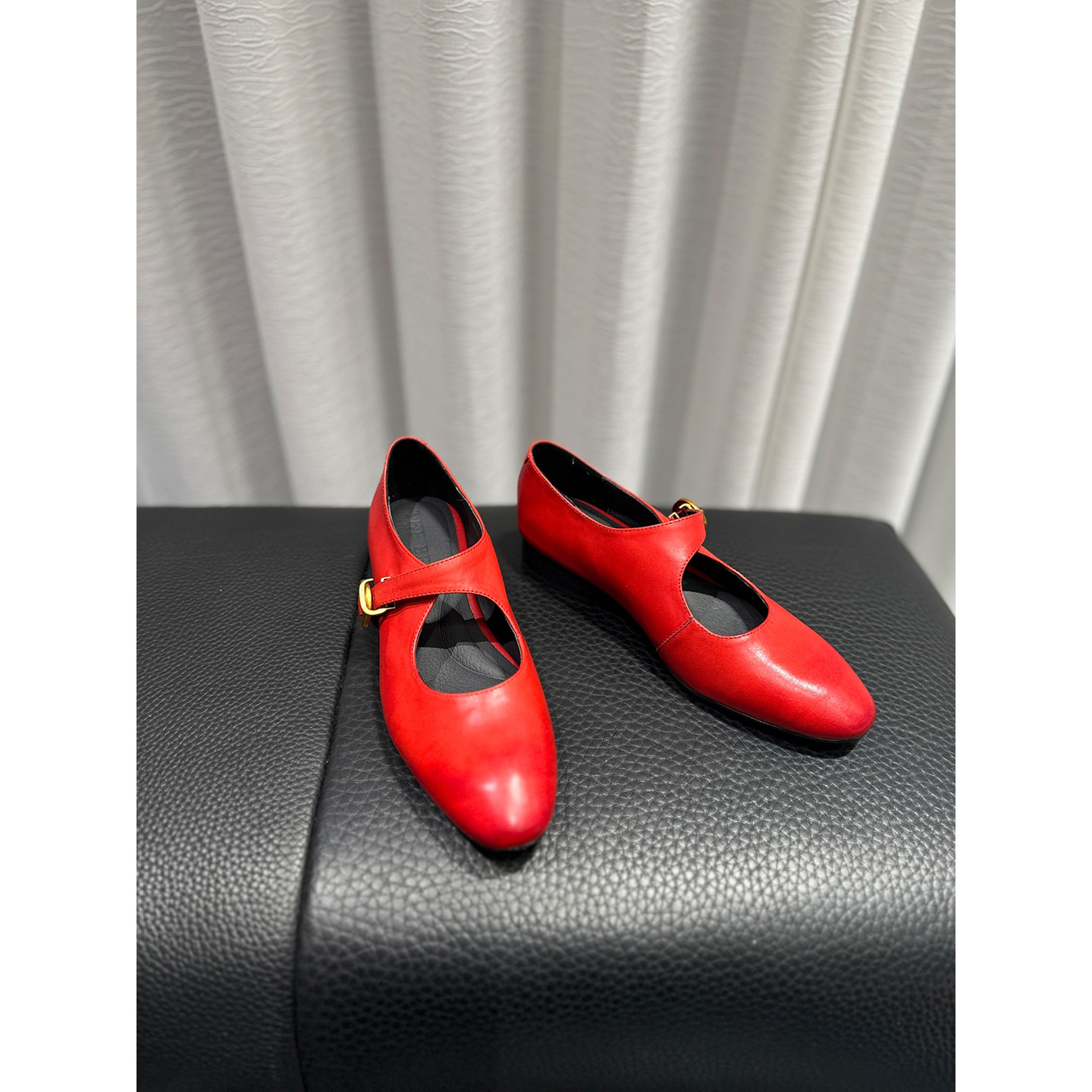 YUSI法式气质平跟玛丽珍鞋红色百搭浅口单鞋女春夏四季牛皮小皮鞋,女鞋,玛丽珍鞋,淘宝优惠券,粉丝福利购,淘宝优惠卷