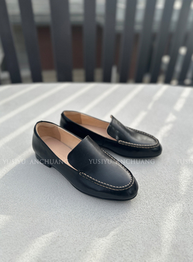 YUSI很火上脚轻便平底乐福鞋女2026春夏季新款一脚蹬学院风小皮鞋