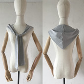 韩版 子搭肩假领子 春秋百搭带帽连帽披肩女外搭假帽子披巾纯棉小袖