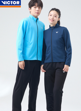 VICTOR胜利威克多羽毛球服运动针织速干外套J55614男女款比赛服