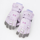 手套女冬季 15岁大童滑雪可爱卡通加绒保暖五指学生玩雪防泼水