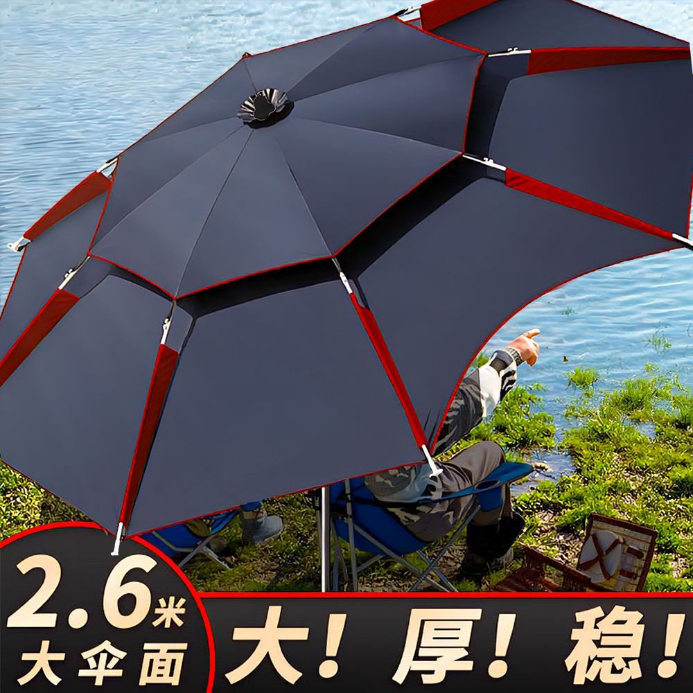 2025新款钓鱼伞大钓伞户外防风万向遮阳伞拐杖钓鱼专用加厚太阳伞