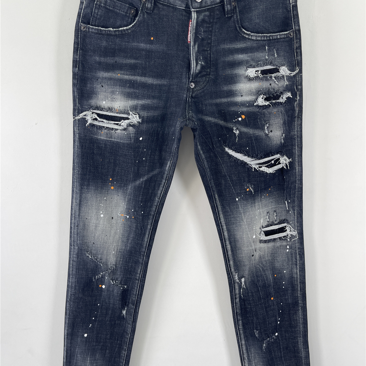 6090新款牛仔裤男d2微弹流行耐磨修身立体裁剪休闲时尚中腰水洗