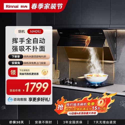 林内大吸力挥手智控油烟机
