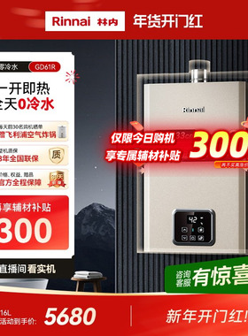 [小蛮腰零冷水版]林内燃气热水器家用恒温天然气16/20/24升GD61R