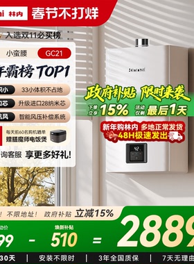 [小蛮腰恒温]林内燃气热水器家用天然气安全洗澡官方13升16升GC21