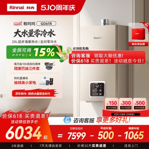 林内鲸吨吨GD61R大水量0冷水燃热