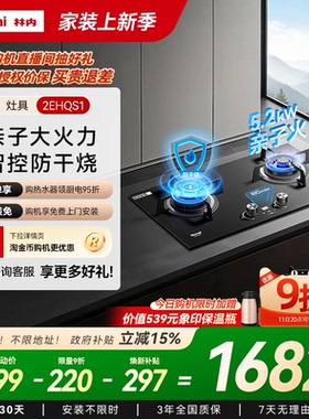 新品上市林内Rinnai烟灶套装亲子火定时防干烧2EHQS1/QS2+13EA