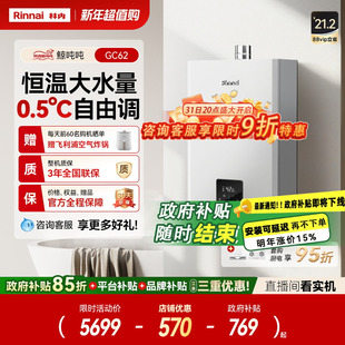 24升GC62 林内燃气热水器小蛮腰Max0.5微控恒温20 鲸吨吨水伺服