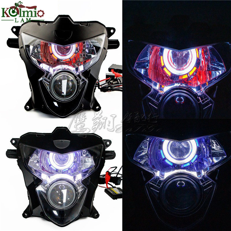 铃木GSXR600/750小R中R K4/K5适用改装恶魔眼前大灯天使眼led车灯