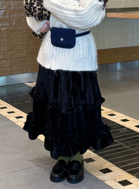 乔伊思童装女童裙子秋季2025新款韩版丝绒蛋糕裙儿童公主裙百搭潮