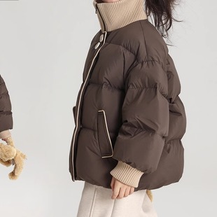 乔伊思童装女童羽绒服2025冬季新款防风保暖女宝宝外套90白鸭绒款